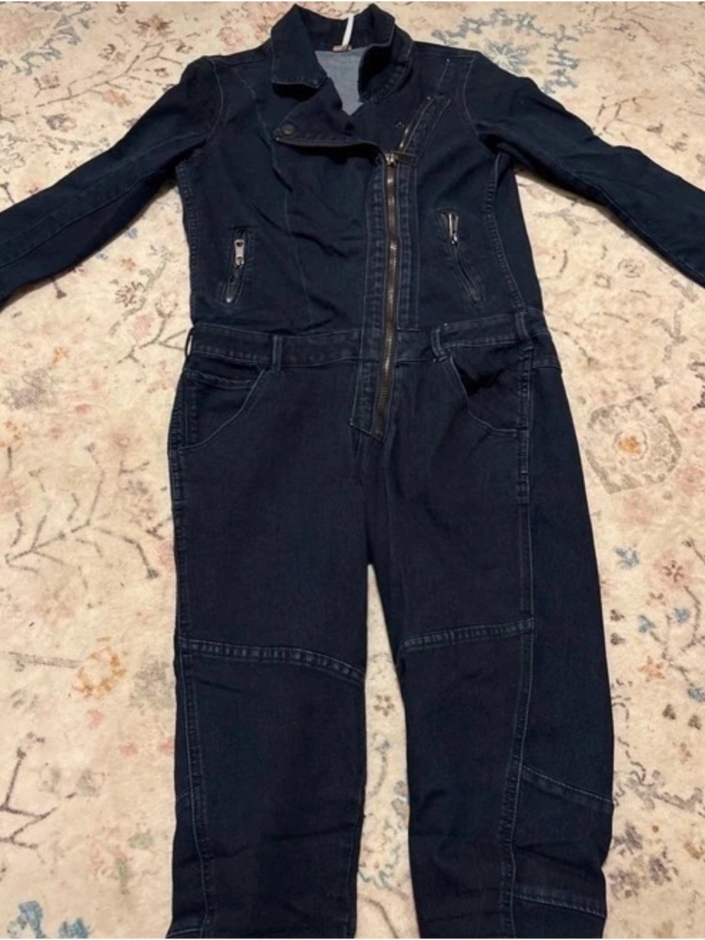 Free People Dark Denim Jumpsuit. Size 4! This would be perfect for fall.